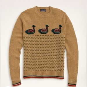 Men’s Brooks Brothers Fair Isle Knit Duck Sweater Size Large
